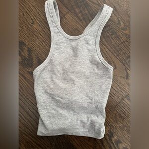 Beyond Yoga Gray Racerback Tank Top